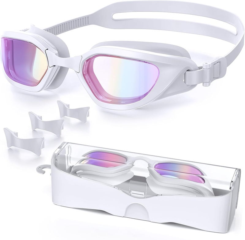 Vegemono Swim Goggles, Unisex Adult Swimming Goggles Anti Fog Anti UV No Leakage Wide View for Men Women Youth - Image 1